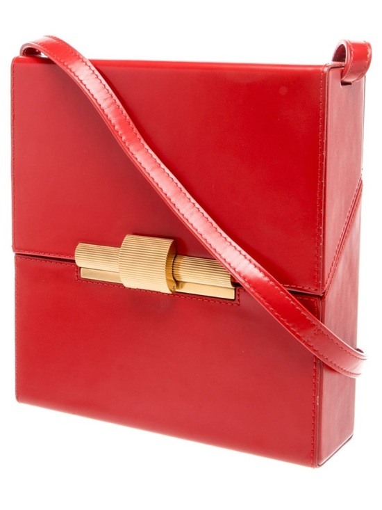 Bottega Veneta Handbags - Bottega Veneta Red Daisy Box Shoulder Bag with Gold Hardware